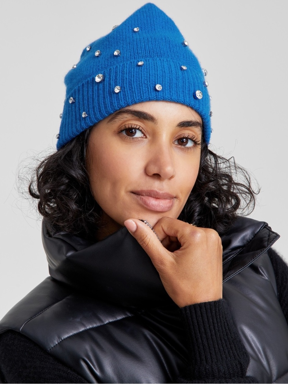 Charter Club Cashmere Embellished Cuffed Beanie